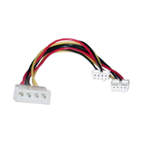 8ware Molex Power Splitter Cable 20cm 2x3.5' to 1x5.25' Female to Male