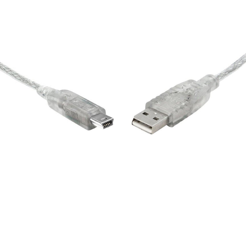 8ware USB 2.0 Cable 1m A to Mini-USB B Male to Male Transparent