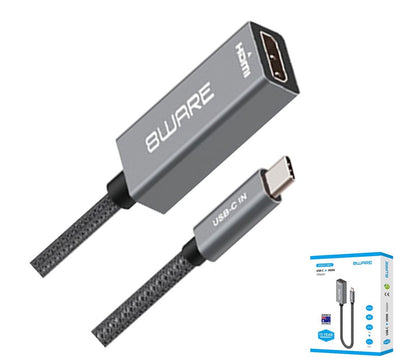 8ware 10cm USB-C to HDMI Male-Female Adapter Converter Cable Retail Pack for PC Laptop iPad MacBook Pro/Air