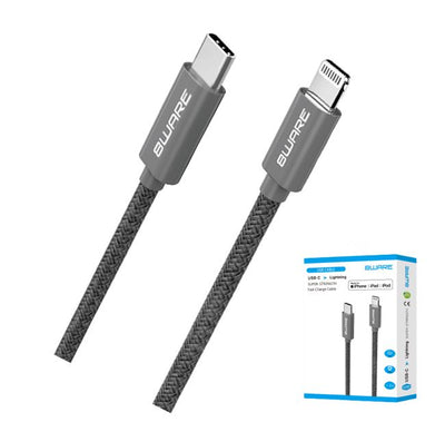 8ware 1.5m Super Ultra USB-C to Lightning Cable Super Fast charging Strength Aluminium flexible nylon Apple iPone