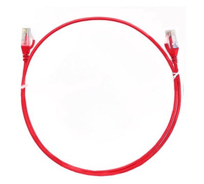 8ware CAT6 Ultra Thin Slim Cable 0.25m / 25cm - Red Color Premium RJ45 Ethernet Network LAN UTP Patch Cord 26AWG