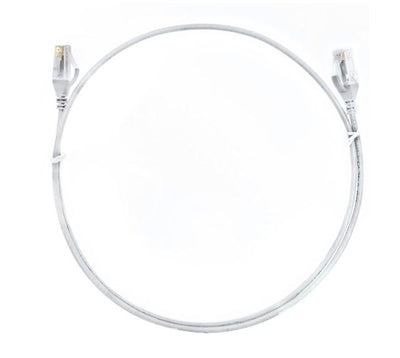 8ware CAT6 Ultra Thin Slim Cable 2m / 200cm - White Color Premium RJ45 Ethernet Network LAN UTP Patch Cord 26AWG