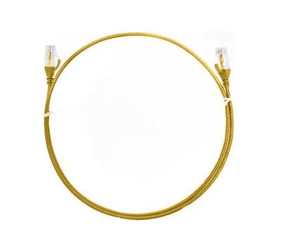 8ware CAT6 Ultra Thin Slim Cable 0.25m / 25cm - Yellow Color Premium RJ45 Ethernet Network LAN UTP Patch Cord