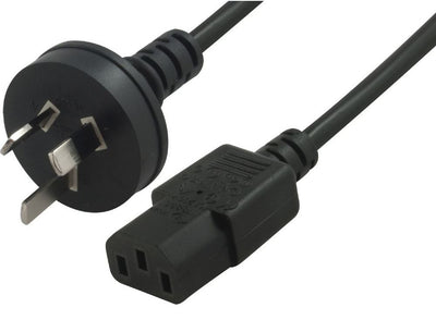 Astrotek AU Power Cable 2m - Male Wall 240v PC to Power Socket 3pin to IEC 320-C13 for Notebook/AC Adapter Black