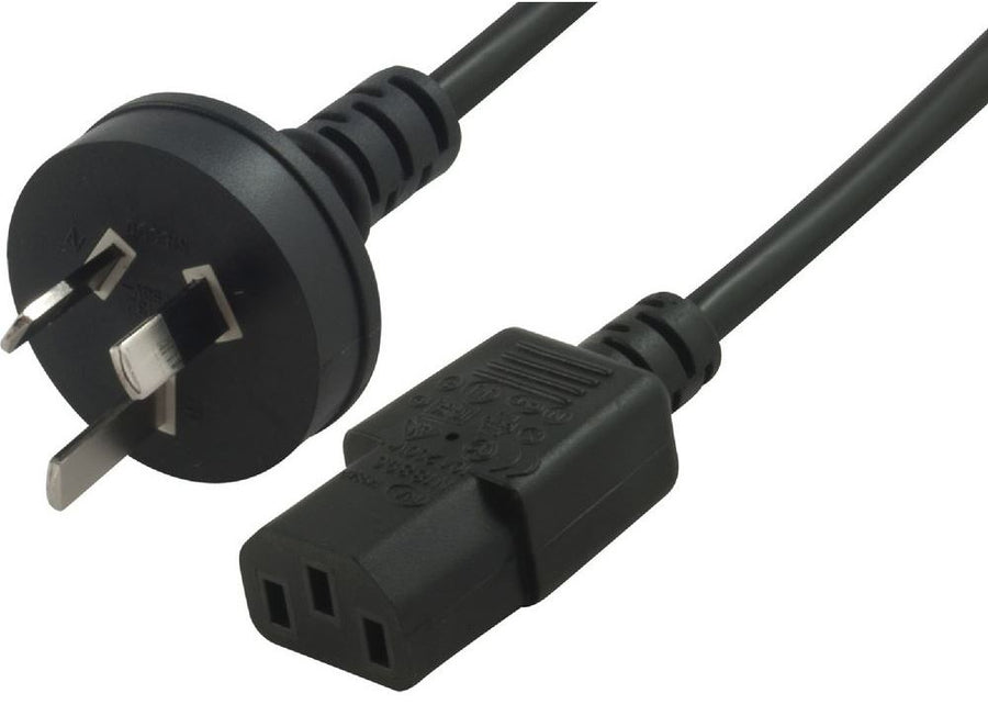Astrotek AU Power Cable 2m - Male Wall 240v PC to Power Socket 3pin to IEC 320-C13 for Notebook/AC Adapter Black
