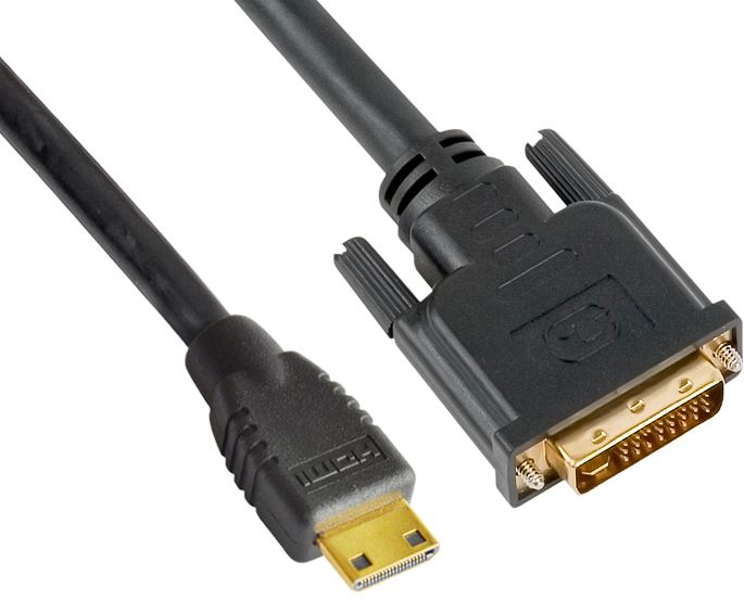 Astrotek Mini HDMI to DVI Cable 60cm - 19 pins Male to 24+1 pins Male 30AWG OD6.0mm Gold Plated Black PVC Jacket