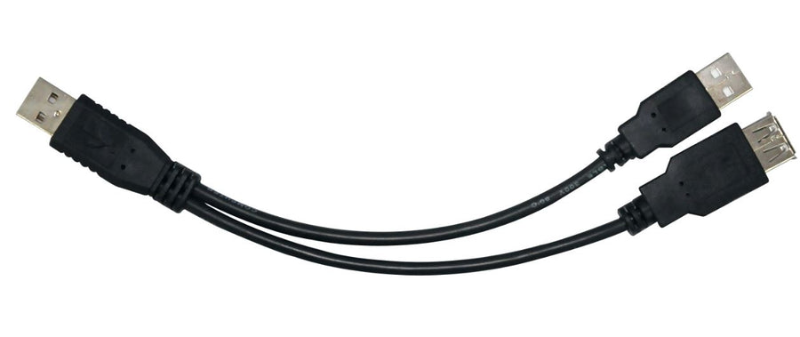 Astrotek USB 2.0 Y Splitter Cable 30cm - Type A Male to Type A Male + Type A Female Black Colour Power Adapter Hub