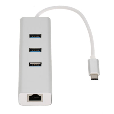 Astrotek USB-C to LAN + 3 Ports USB3.0 Hub Gigabit RJ45 Ethernet Network Adapter Converter 15cm for iPad Pro