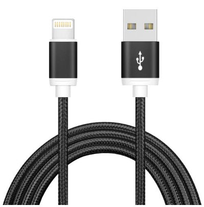 Astrotek 1m USB Lightning Data Sync Charger Black Cable for iPhone X 9 8 7S 7 Plus 6S 6 Plus 5 5S iPad Air Mini