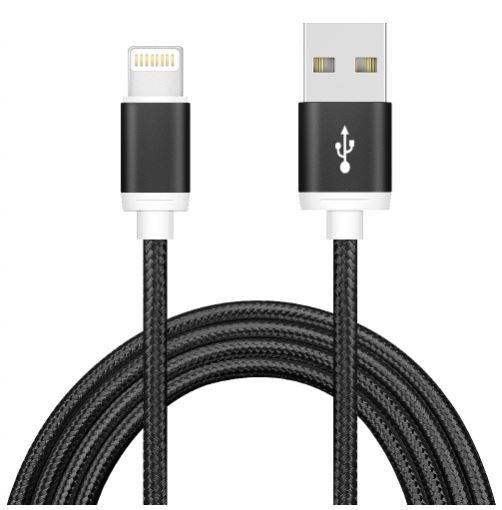 Astrotek 2m USB Lightning Data Sync Charger Black Cable for iPhone X 9 8 7S 7 Plus 6S 6 Plus 5 5S iPad Air Mini