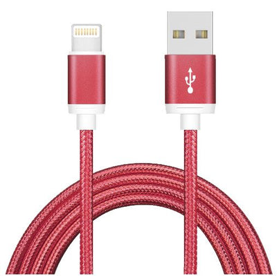 Astrotek 1m USB Lightning Data Sync Charger Red Color Cable for iPhone X 9 8 7S 7 Plus 6S 6 Plus 5 5S iPad Air