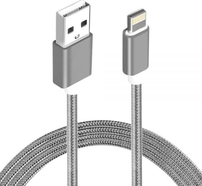 Astrotek 1m USB Lightning Data Sync Charger Grey White Color Cable for iPhone X 9 8 7S 7 Plus 6S 6 Plus 5 5S iPad