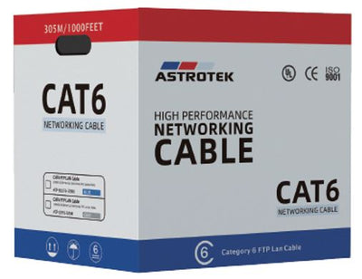 Astrotek CAT6 FTP Cable 305m Roll - Blue Full 0.55mm Copper Solid Wire Ethernet LAN Network 23AWG 0.55cu Solid