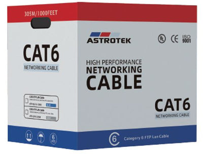 Astrotek CAT6 FTP Cable 305m Roll - Grey White Full 0.55mm Copper Solid Wire Ethernet LAN Network 23AWG 0.55cu
