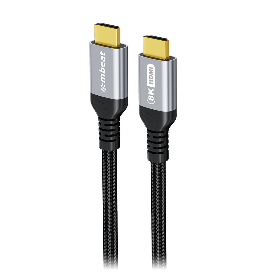 MBEAT® Tough Link 1.5m Certified 8K HDMI Cable - Space Grey HDMI 2.1 (male) to HDMI 2.1 (male) 50cm × 2.02cm ×