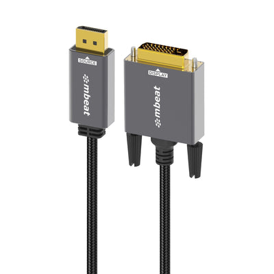 MBEAT® Tough Link 1.8m DisplayPort to DVI-D Cable Effortless plug and play Resolutions up to 1080p/60Hz