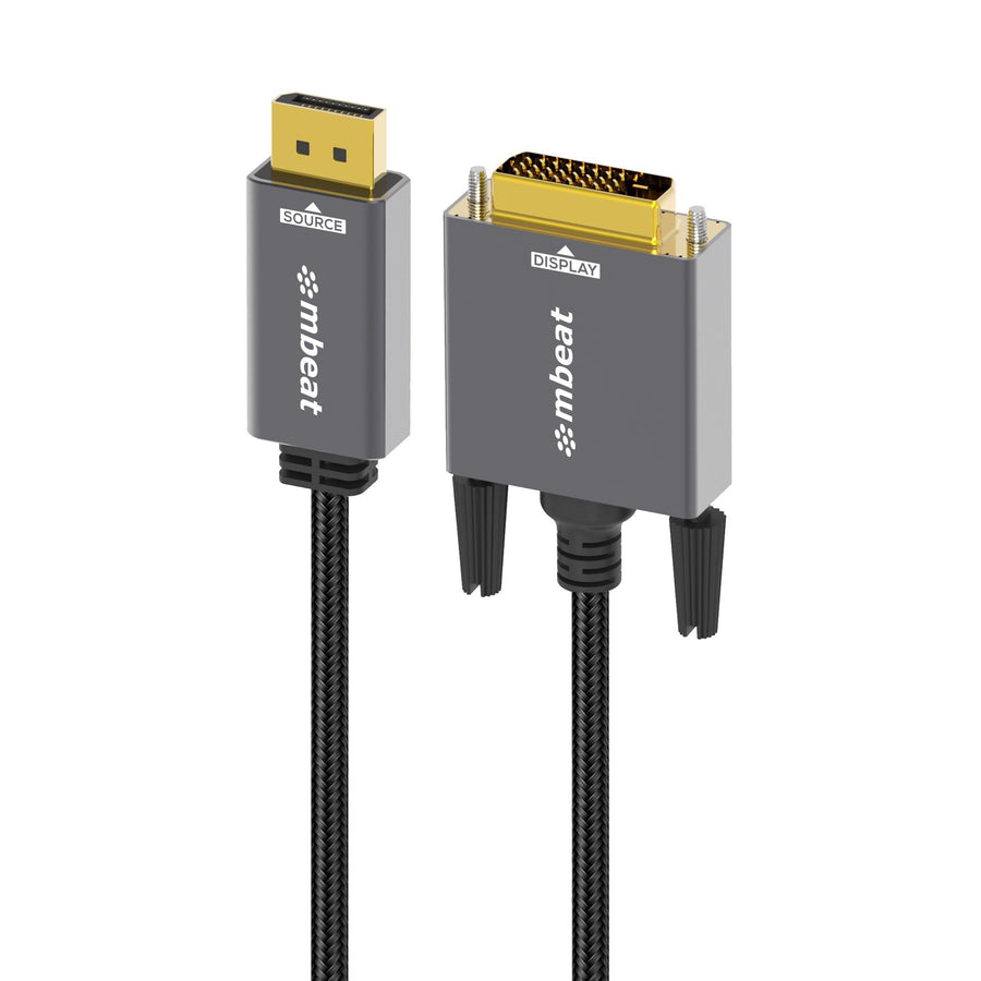 MBEAT® Tough Link 1.8m DisplayPort to DVI-D Cable Effortless plug and play Resolutions up to 1080p/60Hz
