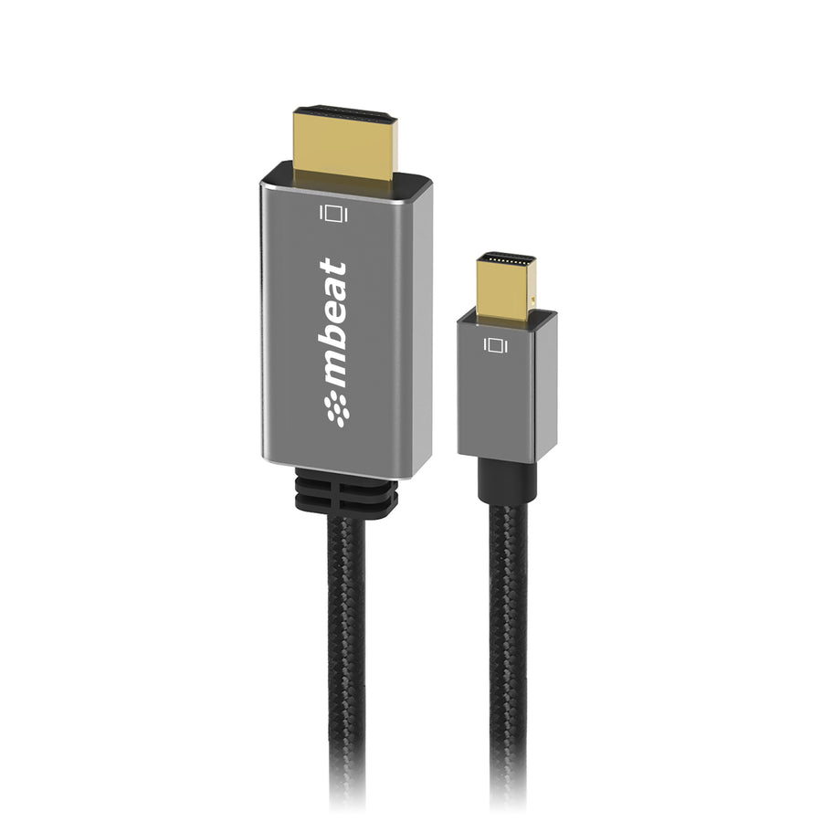 MBEAT® Tough Link 1.8m Mini DisplayPort to HDMI Cable - Space Grey Package Weight: 100g HDMI Cable Mini