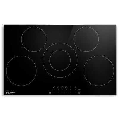 NNEDSZ 90cm Cooktop Electric Cook Top 5 Burner Stove Hob Touch Control 6-Zones-0