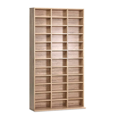 NNEDSZArtiss 528 DVD 1116 CD Storage Shelf Media Rack Stand Cupboard Book Unit Oak-0
