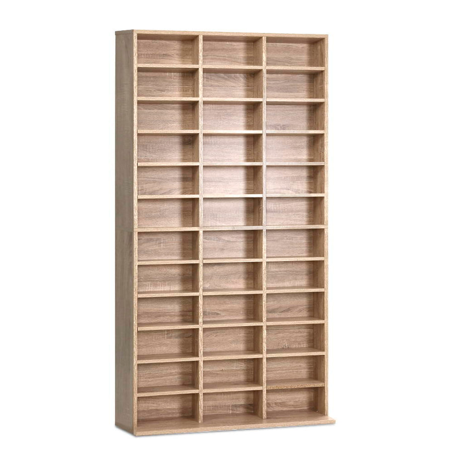 NNEDSZArtiss 528 DVD 1116 CD Storage Shelf Media Rack Stand Cupboard Book Unit Oak-0