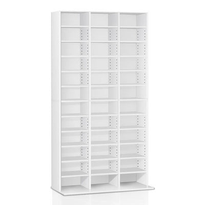 NNEDSZ Adjustable Book Storage Shelf Rack Unit - White-0