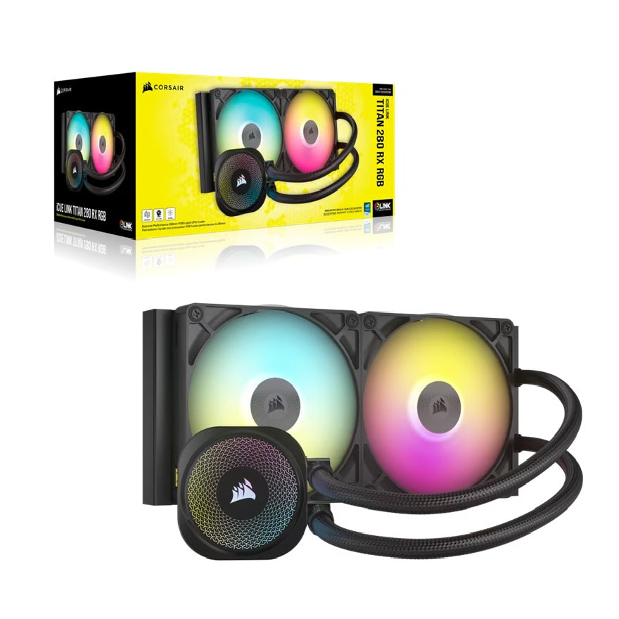 Corsair iCUE LINK Titan 280 RX RGB AIO Liquid CPU Cooler - Black
