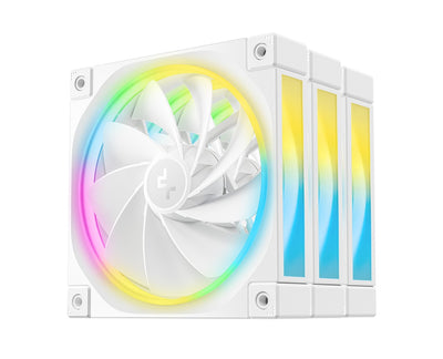 DEEPCOOL FL12R White 120mm (3-Pack) Unique Addressable RGB High Performance Fans