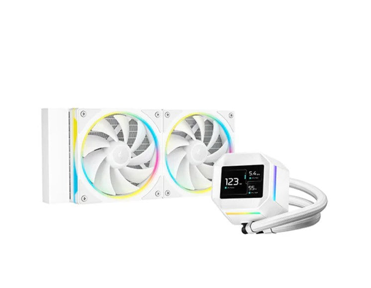 DEEPCOOL LM240 WH ARGB Liquid Cooler With Mini LCD Screen IntelLGA1851/1700/1200/1151/1150/1155 AMDAM5/AM4