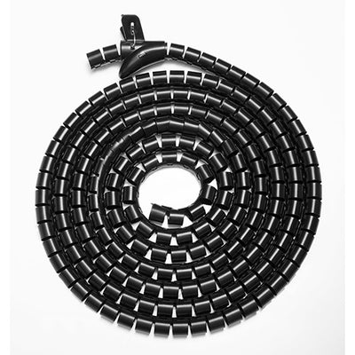 Brateck 30mm/1.2" Diameter Coiled Tube Cable Sleeve Material Polyethylene(PE) Dimensions 1000x30mm -Black(LS)