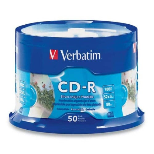 Verbatim CD-R 700MB 50Pk White InkJet 52x Superior ink absorption on high-resolution 5