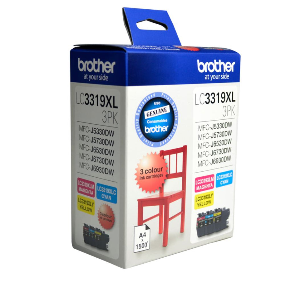 Brother LC-3319XL Colour Value Pack 1X Cyan 1X Magenta 1X Yellow-MFC-J5330DW/J5730DW/J6530DW/J6730DW/J6930DW - up