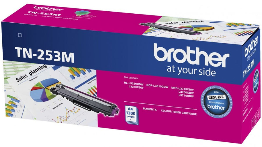 Brother TN-253M Magenta Toner Cartridge to Suit - HL-3230CDW/3270CDW/DCP-L3015CDW/MFC-L3745CDW/L3750CDW/L3770CDW (1