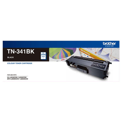 Brother TN-341BK Colour Laser-Standard Yield Black Toner to suit HL-L8250CDN/8350CDW MFC-L8600CDW/L8850CDW