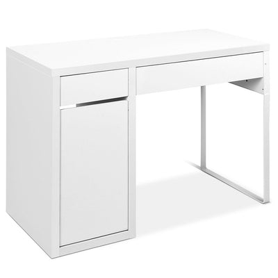 NNEDSZ Metal Desk With Storage Cabinets - White-0
