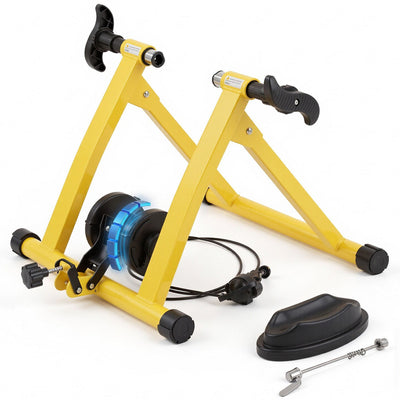 Everfit Bike Trainer Stand Indoor Riding Bicycle 6 Level Cycling Home Gym Yellow