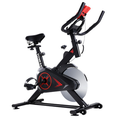 NNEDSZ Exercise Bike Flywheel Fitness Commercial Home Workout Gym Phone Holder Black-0