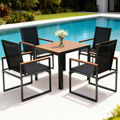 Gardeon 5PCS Outdoor Dining Set Table and Chairs Patio Garden Furniture Bistro Set-0