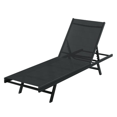 NNEDSZ Sun Lounge Outdoor Lounger Steel Beach Chair Patio Furniture Black-0
