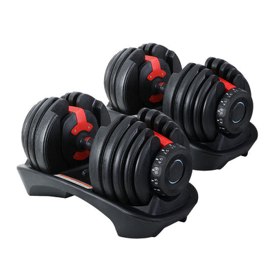 NNEDSZ 24kg Dumbbells Adjustable Dumbbell Weight Plates Home Gym 2pcs-0