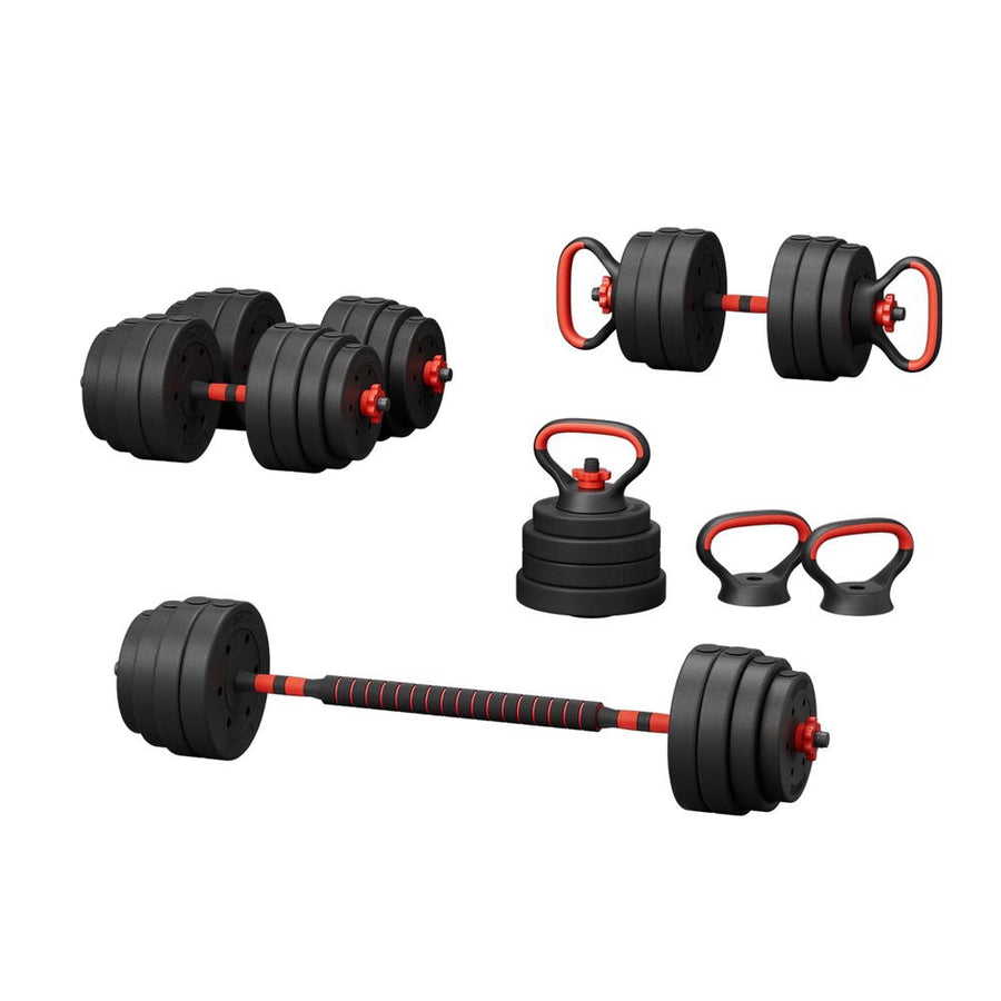 NNEDSZ 40kg Adjustable Dumbbells Set Kettle Bell Weight Plates Barbells Gym-0