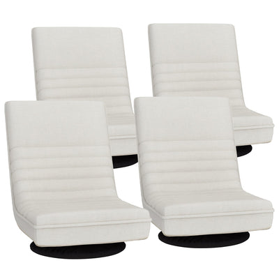 Artiss 4XFloor Chair Lounge Sofa Swivel Foldable Linen White-0