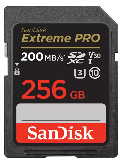 Sandisk 256GB Extreme PRO Memory Card 200MB/s Full HD & 4K UHD Class 30 Speed Shock Proof Temperature Proof Water
