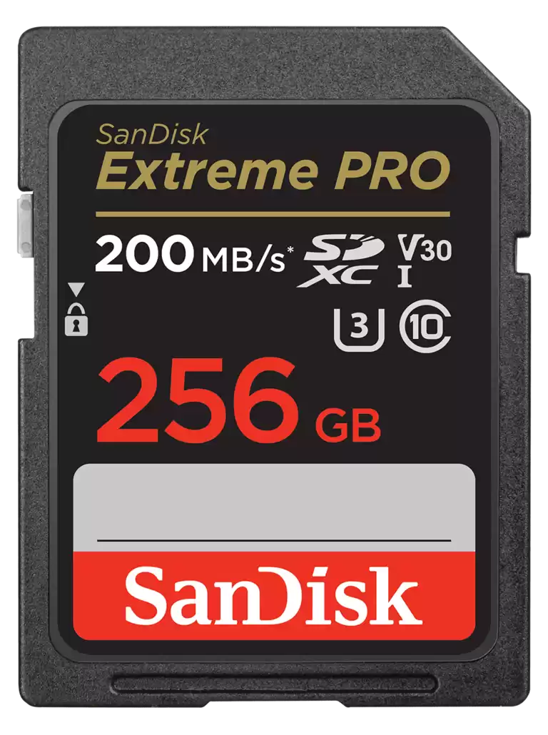 Sandisk 256GB Extreme PRO Memory Card 200MB/s Full HD & 4K UHD Class 30 Speed Shock Proof Temperature Proof Water