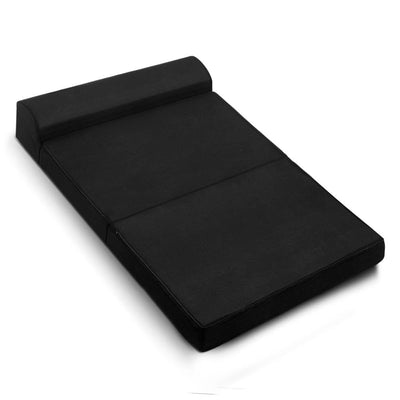 NNEDSZ Bedding Folding Foam Mattress Portable Double Sofa Bed Mat Air Mesh Fabric Black-0