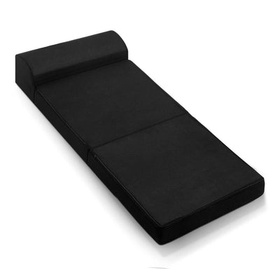 NNEDSZ Bedding Folding Foam Mattress Portable Single Sofa Bed Mat Air Mesh Fabric Black-0