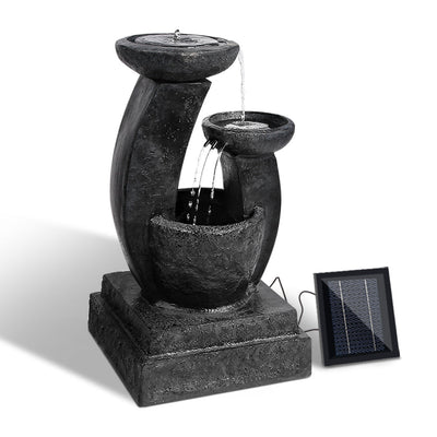 NNEDSZ 3 Tier Solar Powered Water Fountain with Light - Blue-0