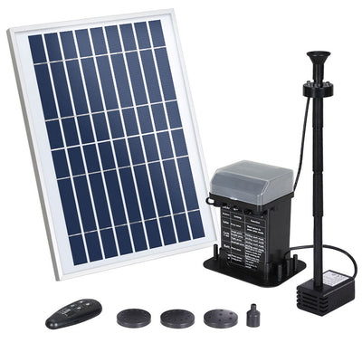 NNEDSZ Solar Pond Pump Submersible Fountain with Battery Kit LED Lights 5.2FT-0