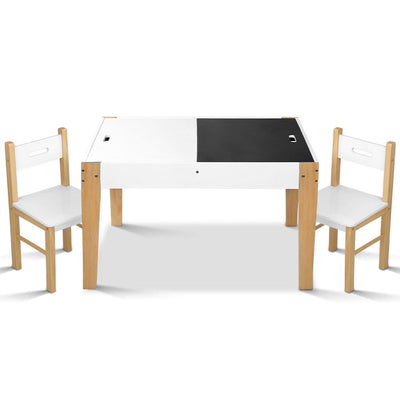 NNEDSZ  Kids Table and Chair Set Activity Chalkboard Toys Storage Desk Drawing-0