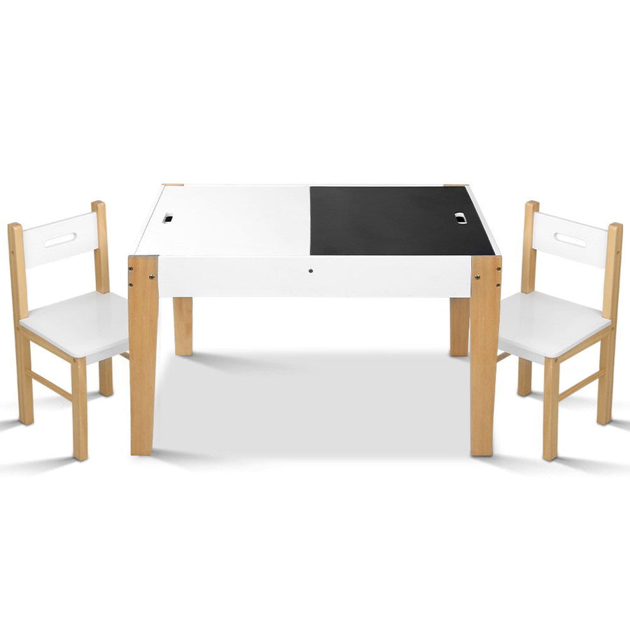 NNEDSZ  Kids Table and Chair Set Activity Chalkboard Toys Storage Desk Drawing-0